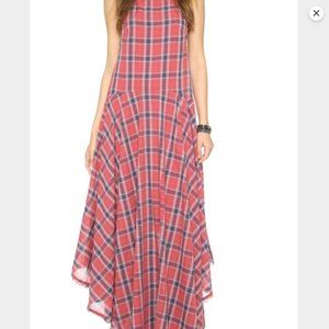 Free People | French Riviera | Maxi | Red Plaid | Dress | Size Medium